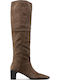 Vagabond Suede Medium Heel Women's Boots with Zipper Gabi Brown