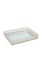 Keskor Metallic Rectangular Decorative Tray with Mirror Gold 30x23x5.5cm