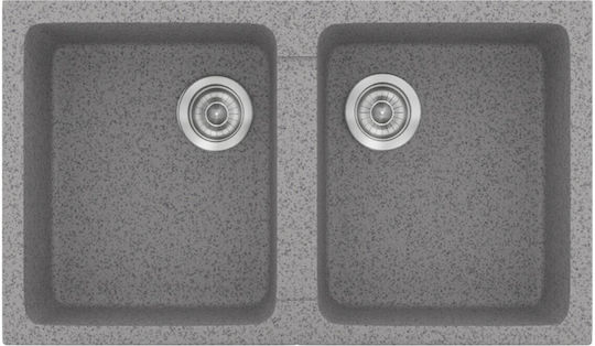 Sanitec Classic Drop-In Chiuvetă din Granit Sintetic L86xW50cm Granit gri
