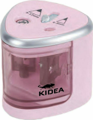 Kidea Plastic Double Pencil Sharpener Pink Ροζ