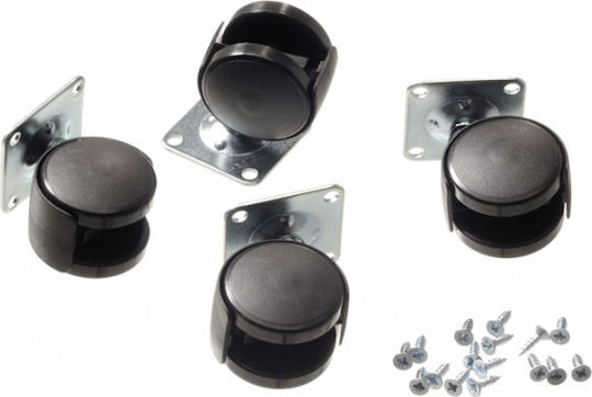 Koulikidis Roata de mobilier din Plastic în Culoare Negru 5x5cm
