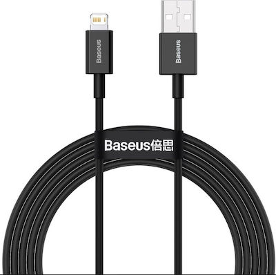 Baseus Superior Series USB-A la Cablu Lightning 20W Negru 2m (CALYS-C01)