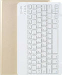 Klappdeckel Synthetisches Leder mit Tastatur Englisch US Gold (Lenovo Tab M10 Plus 10.3")