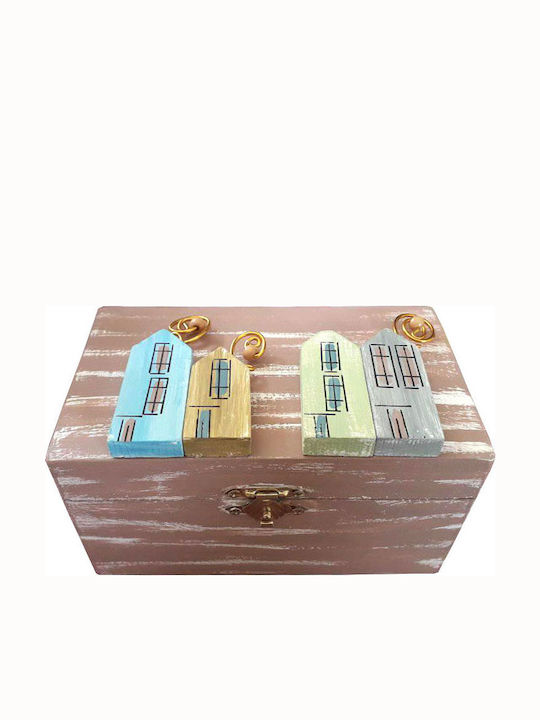Kapadakis Wood Art Wooden Multicolour Jewellery Box 14x14x8cm