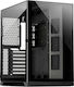 Inter-Tech C-702 Diorama Gaming Midi Tower Computer Case with Window Panel Black