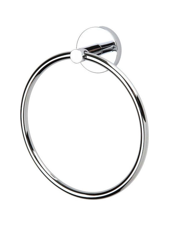 Inda Forum Single Wall-Mounted Bathroom Ring ​18x20cm Silver