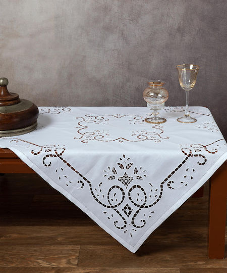 Silk Fashion Checkered Linen Cut 09 White 60x60cm