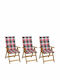 Scaun de exterior Lemn Acacia / Red cu pernă 3buc 57x69x111cm