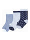 Energiers Kids' Socks Knee-High Pois Blue 3 Pairs