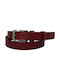 Women's Belt made of Genuine High Quality Leather 2,5cm Greek Made in Red