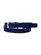 Women's Belt made of High Quality Genuine Leather 2,5cm Greek Made in Blue Navy