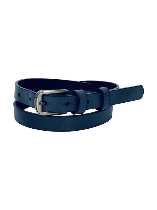 Women's Belt made of High Quality Genuine Leather 2cm Greek Made in Blue Navy