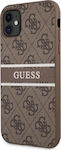 Guess 4G Printed Stripe Back Cover Πλαστικό Καφέ (iPhone 11)