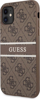 Guess 4G Printed Stripe Plastic Back Cover Durable Brown (iPhone 11)