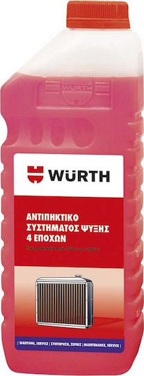 Wurth Αντιψυκτικό Παραφλού Ψυγείου Αυτοκινήτου Κόκκινο Χρώμα 1lt