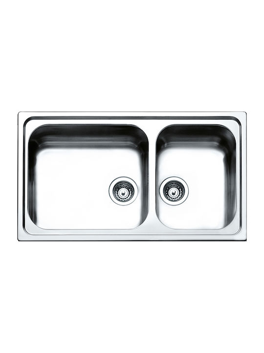 Apell Linear 8520 Drop-In Kitchen Inox Brushed Finish Sink L86xW50cm Silver