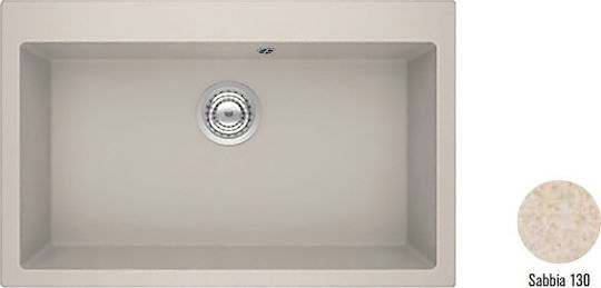 Crown Quadra Q-81 6781 6781-130 Drop-In Spüle aus Verbundgranulat B79xT50cm Sabbia