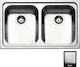 Apell Venezia 8380 8380-112 Drop-In Sink Inox Matte W79xD50cm Silver