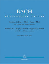 Barenreiter Bach - Two Sonatas and a Fugue for Violin/Basso Continuo Παρτιτούρα για Βιολί / Μπάσο