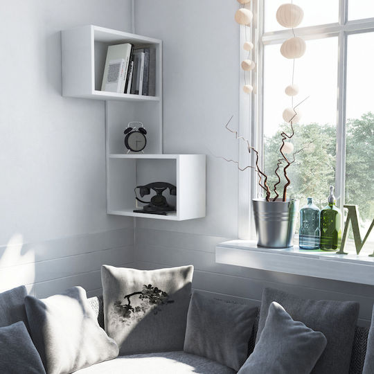 Corner Wall Shelf White 47x20x85.5cm