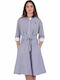 Ella Summer Midi Shirt Dress Blue