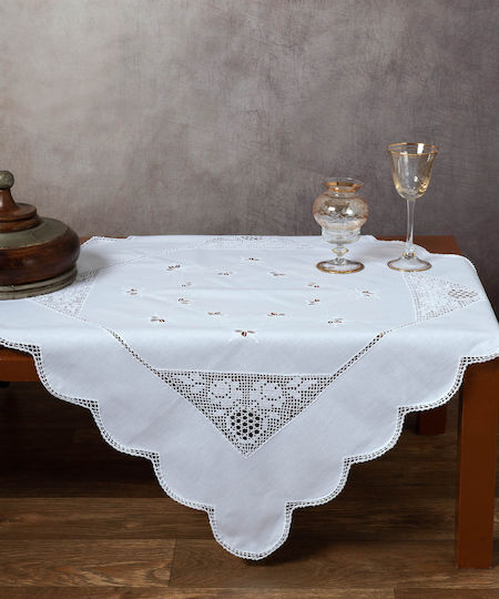 Silk Fashion Καρέ 1159 Πλεκτό Λευκό 90x90εκ. Silk Fashion Καρέ 1159 Πλεκτό Λευκό 90x90εκ.