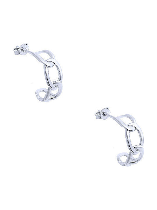 Silver hoop earrings "Bun #1"