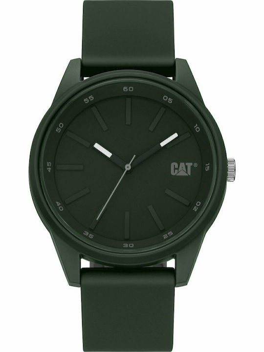 CAT Insignia Ανδρικό Ρολόι 43mm Μπαταρίας με Πράσινο Καουτσούκ Λουράκι