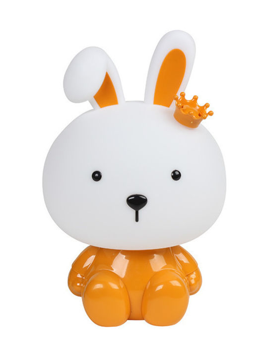 Keskor Kids Decorative Lamp Rabbit Crown Orange 14x12x23εκ.