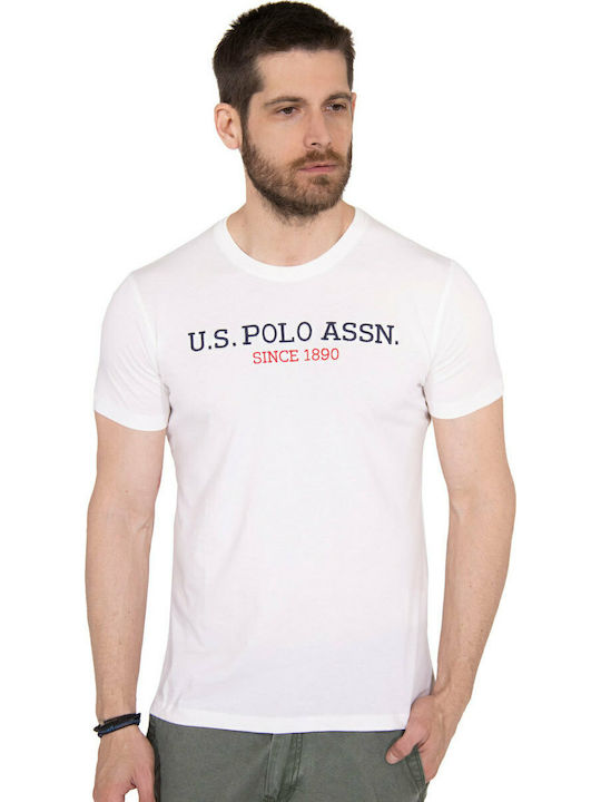 U.S. Polo Assn. T-shirt Bărbătesc cu Mânecă Scurtă Alb 5709949351-101