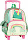 Fisher Price Unicorn School Bag Trolley Kindergarten in Green color 12lt