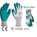 Total Gloves for Work Green Latex/Polyester Enhanced