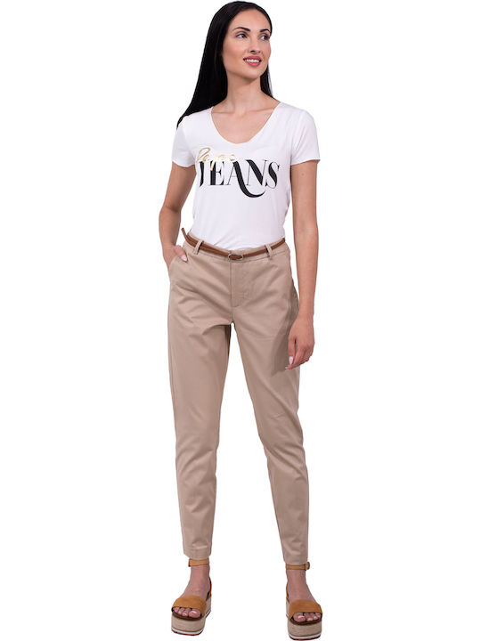 Damen Chino Hose Beige