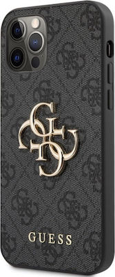 Guess 4G Metal Logo Synthetic Back Cover Gray (iPhone 12 / 12 Pro)