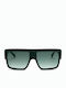 Kreuzbergkinder Kye Unisex Sunglasses with Black Plastic Frame and Green Gradient Lens