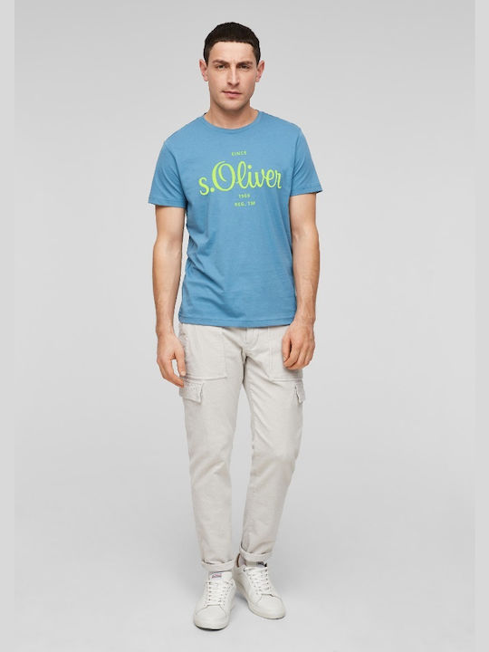 S.Oliver Men's Short Sleeve T-shirt Light Blue 2064943-5292