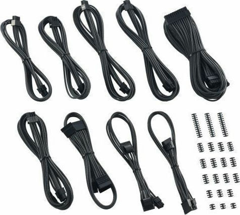 Cablemod 24 de pini ATX / EPS cu 8 pini / 4-Pin EPS / PCIe cu 8 pini / PCIe cu 6 pini - 24 de pini ATX / EPS cu 8 pini / 2 x 8 pini PCIe / PCIe cu 8 pini / PCIe cu 6 pini Cablu 0.7m Negru (CM-CSR-CKIT-NKC-R)