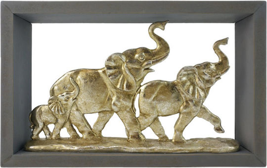 Fylliana Decorațiune Pentru Perete Elephant Argintiu/Gri Din Lemn 33x5.5x20cm