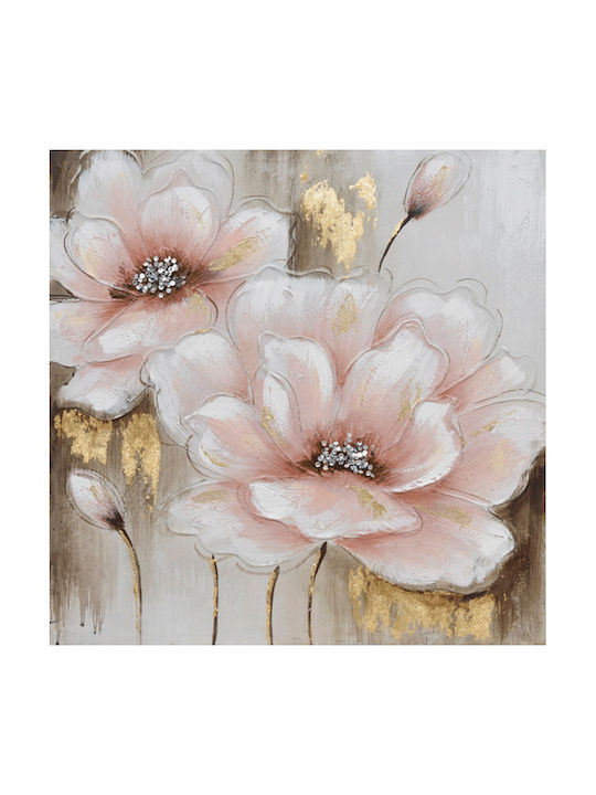 Καρβούνης Λουλούδια Canvas Painting 60x60cm