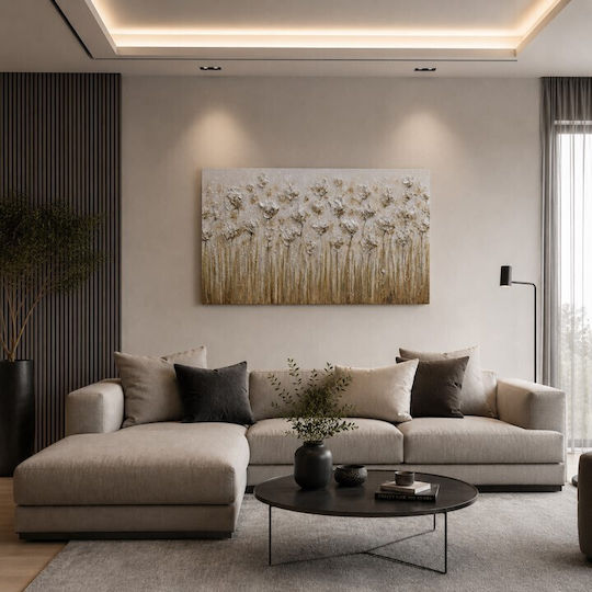 Καρβούνης Λουλούδια Πίνακας σε Καμβά 60x90cm