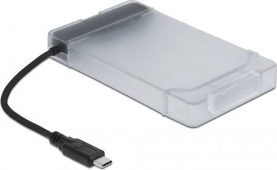 DeLock Hard Drive Case 2.5" SATA III with connection Type-C in Transparent color