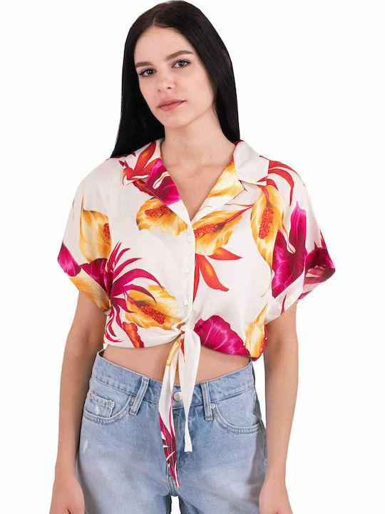 Guess Women's Floral Short Sleeve Shirt