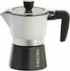 Pedrini Sei Moka Plus Stovetop Espresso Pot 2 Cups Silver