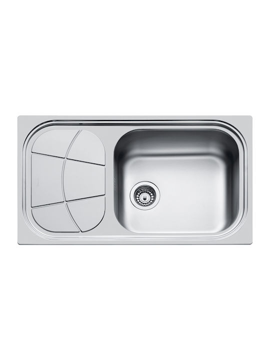 Foster Big Bowl Links Drop-In Spüle Links Inox Satiniert B86xT50cm Silber