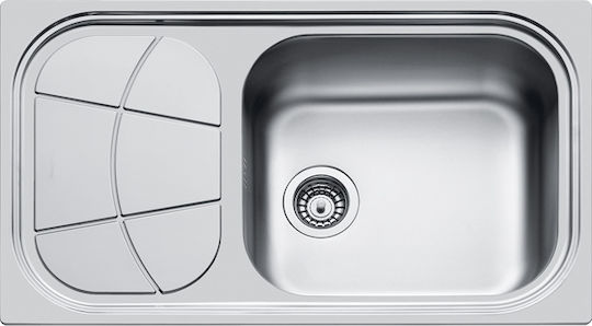 Foster Big Bowl Αριστερός Ένθετος Αριστερός Inox Σατινέ Μ86xΠ50cm Ασημί