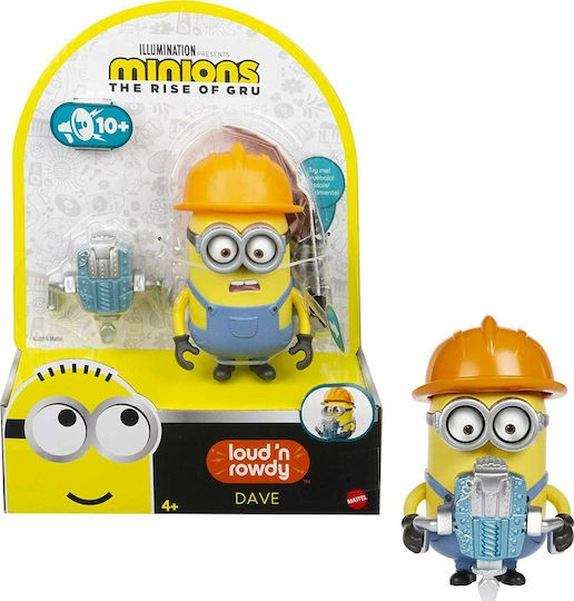 Mattel The Rise of Gru Loud Rowdy Dave with Sounds Minions for 4+ Years 10cm (Miscellaneous Designs)