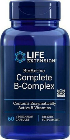 Life Extension BioActive Complete B-Complex Витамин за Енергия, Косата & Кожата 60 вегетариански капсули