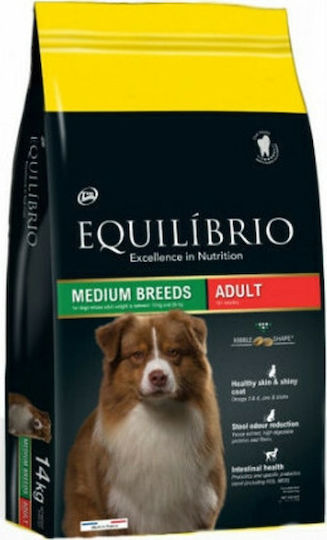 Equilibrio Adult Medium 12kg Hrană Uscată pentru Câini Adulţi de Rase Medii cu Pui, Orez și Pește