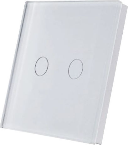SmartWise T1R2W Comutator De Perete Electric Tactil Dublu Cu Cadru Alb