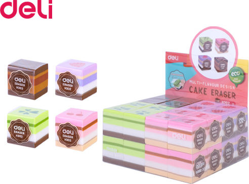 Deli Eraser for Pencil and Pen Cake 25x25x25cm (Μiscellaneous colours) 1pcs